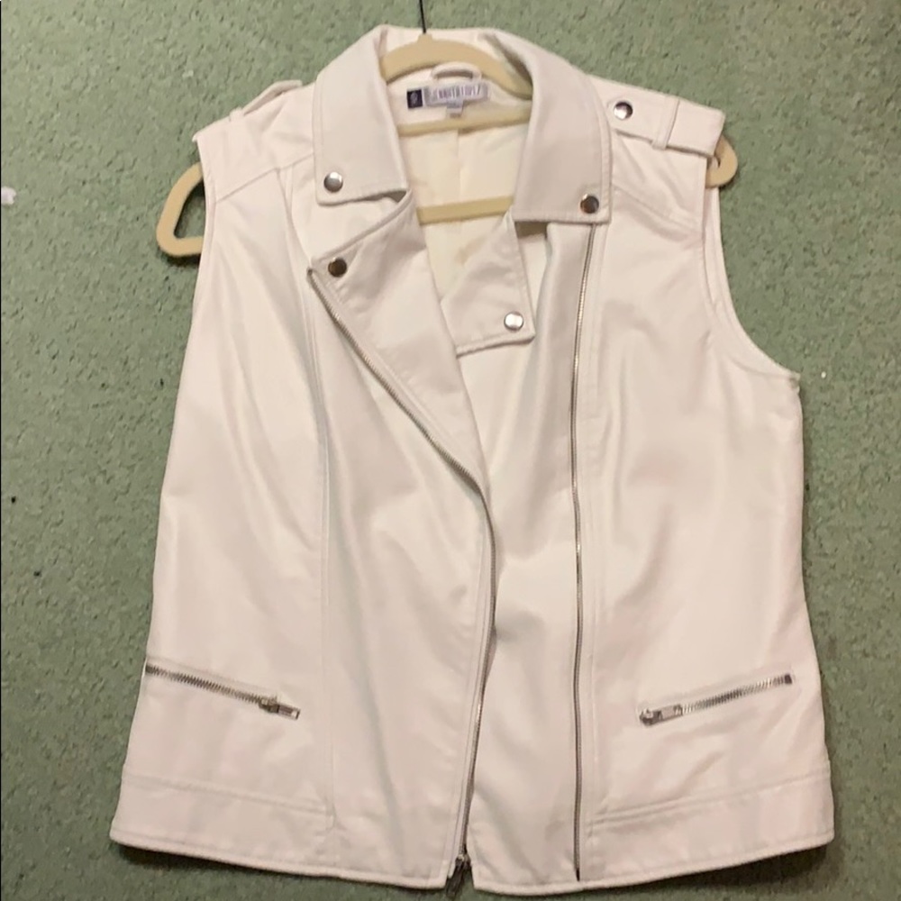 White JLo pleather vest